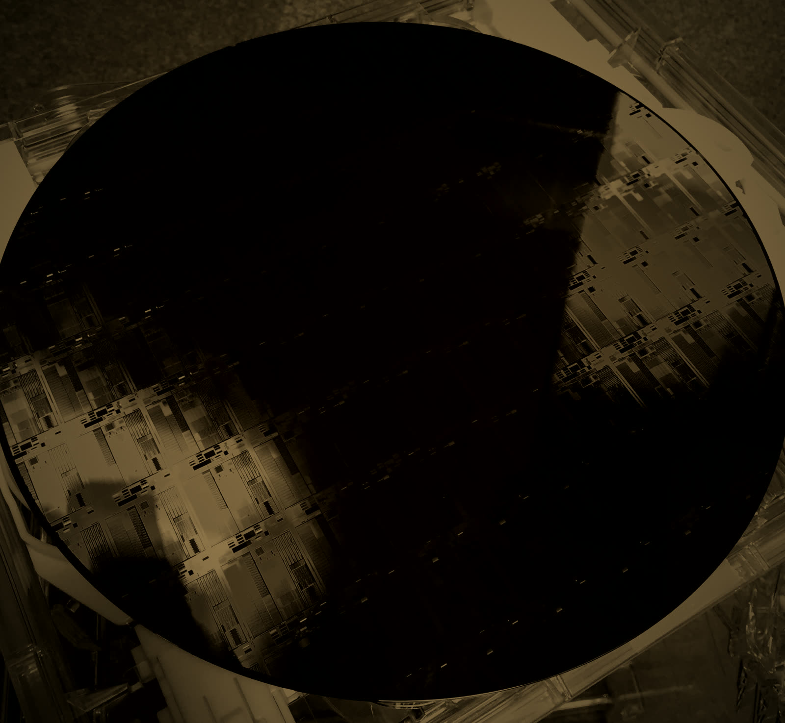 300mm silicon wafer with patterned dies
